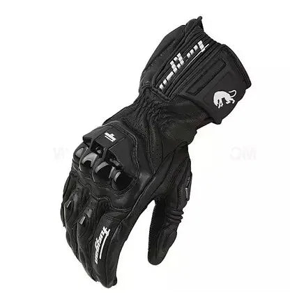 Motorcycle long leather gloves