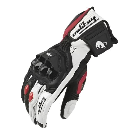 Motorcycle long leather gloves