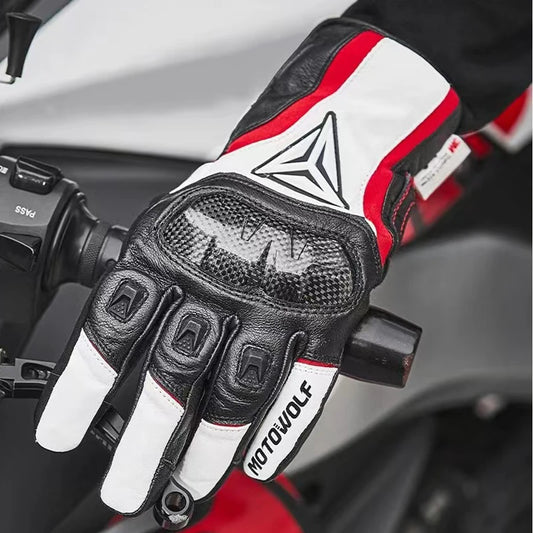 Winter Warm Leather Motorcycle Gloves