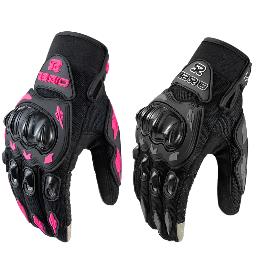 Lady's Pink & Black Motorcycle Gloves