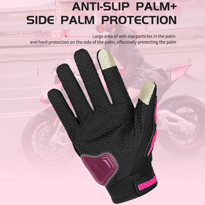 Lady's Pink & Black Motorcycle Gloves