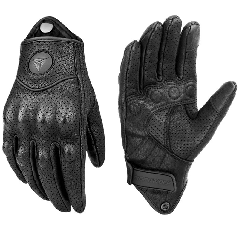 Leather Carbon  Motorcycle Glove