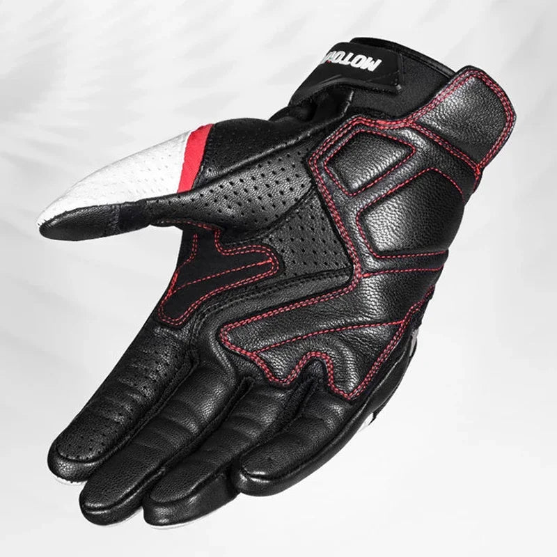 Breathable Leather Touchscreen Motorcycle Gloves